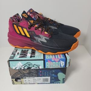 Adidas Dame 8 Lillard CNY Basketball Shoe Black Maroon Mens 8.5